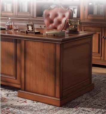 Bàn ghế giám đốc gỗ sồi phong cách tân cổ điển châu Âu-PLT 005