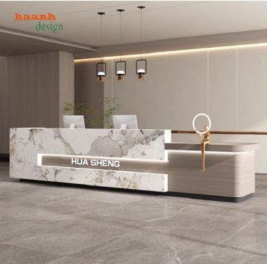 Mẫu quầy lễ tân đẹp hiện đại – Thiết kế chuẩn 5 sao-QLK 018