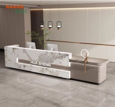 Mẫu quầy lễ tân đẹp hiện đại – Thiết kế chuẩn 5 sao-QLK 018