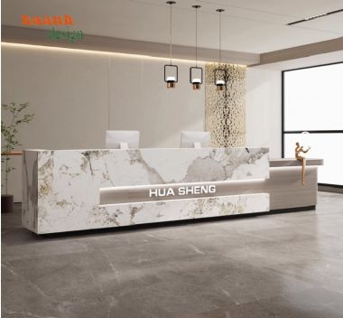 Mẫu quầy lễ tân đẹp hiện đại – Thiết kế chuẩn 5 sao-QLK 018