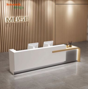 Quầy lễ tân khách sạn gỗ công nghiệp phong cách hiện đại QLK 004