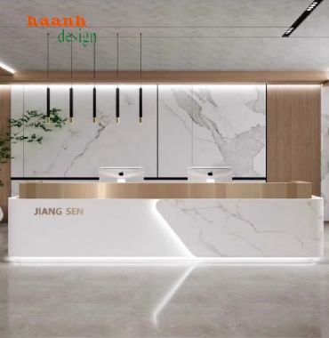 Mẫu quầy lễ tân khách sạn sang trọng từ gỗ công nghiệp-QLK 017