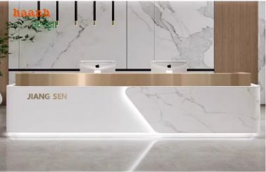 Mẫu quầy lễ tân khách sạn sang trọng từ gỗ công nghiệp-QLK 017