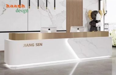 Mẫu quầy lễ tân khách sạn sang trọng từ gỗ công nghiệp-QLK 017