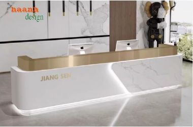 Mẫu quầy lễ tân khách sạn sang trọng từ gỗ công nghiệp-QLK 017