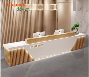 Bàn quầy lễ tân khách sạn gỗ công nghiệp sang trọng QLK 005