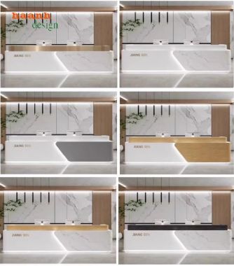 Mẫu quầy lễ tân khách sạn sang trọng từ gỗ công nghiệp-QLK 017