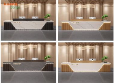 Bàn quầy lễ tân khách sạn gỗ công nghiệp sang trọng QLK 005