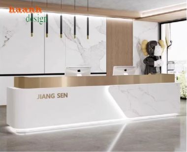 Mẫu quầy lễ tân khách sạn sang trọng từ gỗ công nghiệp-QLK 017