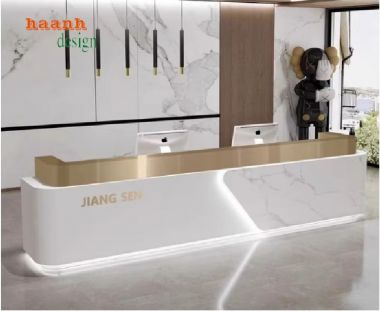 Mẫu quầy lễ tân khách sạn sang trọng từ gỗ công nghiệp-QLK 017