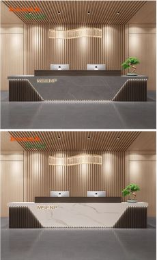 Bàn quầy lễ tân khách sạn gỗ công nghiệp sang trọng QLK 005