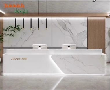 Mẫu quầy lễ tân khách sạn sang trọng từ gỗ công nghiệp-QLK 017