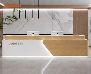 Mẫu quầy lễ tân khách sạn sang trọng từ gỗ công nghiệp-QLK 017
