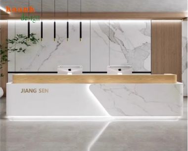 Mẫu quầy lễ tân khách sạn sang trọng từ gỗ công nghiệp-QLK 017