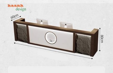 Quầy lễ tân gỗ công nghiệp khách sạn tiện ích và tinh tế. QLK 006