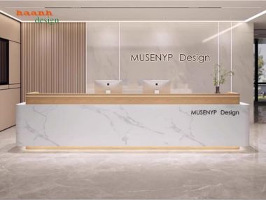 Top mẫu bàn lễ tân văn phòng đẹp, sang trọng xu hướng 2025-QLT 017