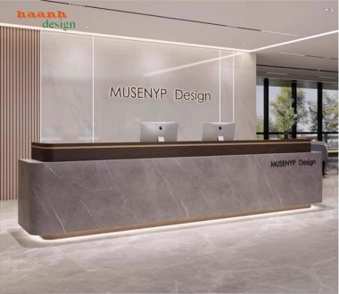 Top mẫu bàn lễ tân văn phòng đẹp, sang trọng xu hướng 2025-QLT 017