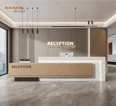 Mẫu bàn quầy lễ tân đẹp hiện đại cho văn phòng công ty-QLT 015