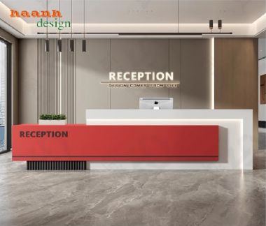 Mẫu bàn quầy lễ tân đẹp hiện đại cho văn phòng công ty-QLT 015