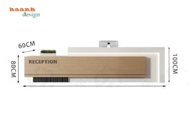 Mẫu bàn quầy lễ tân đẹp hiện đại cho văn phòng công ty-QLT 015