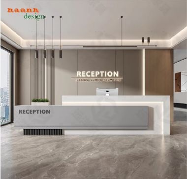 Mẫu bàn quầy lễ tân đẹp hiện đại cho văn phòng công ty-QLT 015