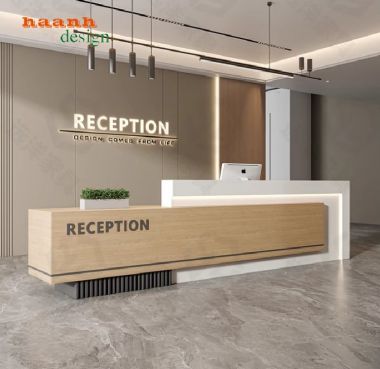 Mẫu bàn quầy lễ tân đẹp hiện đại cho văn phòng công ty-QLT 015