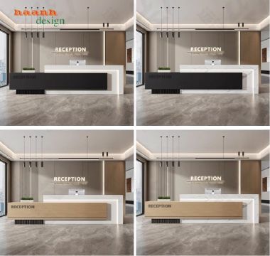 Mẫu bàn quầy lễ tân đẹp hiện đại cho văn phòng công ty-QLT 015