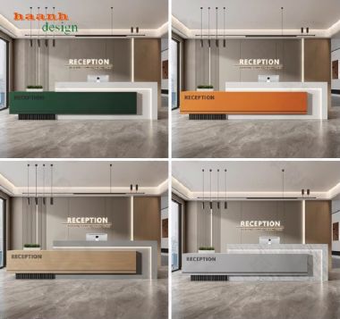 Mẫu bàn quầy lễ tân đẹp hiện đại cho văn phòng công ty-QLT 015