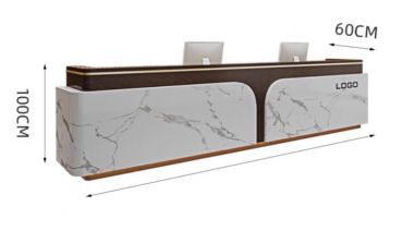 Quầy tiếp tân đẹp bằng gỗ công nghiệp chống ẩm cao cấp-QLT 016