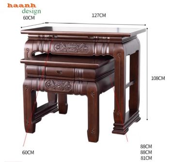 Sập thờ gỗ gụ – lựa chọn hoàn hảo cho không gian thờ cúng-STG 007