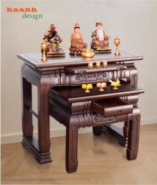 Sập thờ gỗ gụ – lựa chọn hoàn hảo cho không gian thờ cúng-STG 007