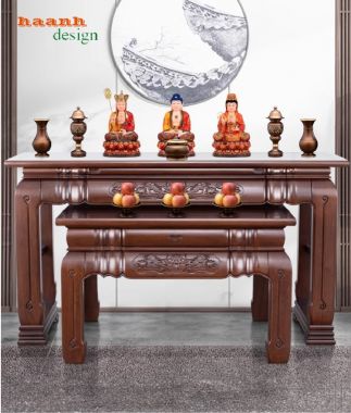 Sập thờ gỗ gụ – lựa chọn hoàn hảo cho không gian thờ cúng-STG 007