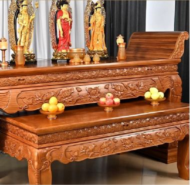 Sập thờ gia tiên chạm tứ linh – Tinh hoa gỗ gõ đỏ-STG 006