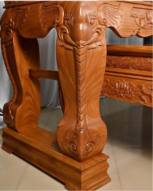 Sập thờ gia tiên chạm tứ linh – Tinh hoa gỗ gõ đỏ-STG 006