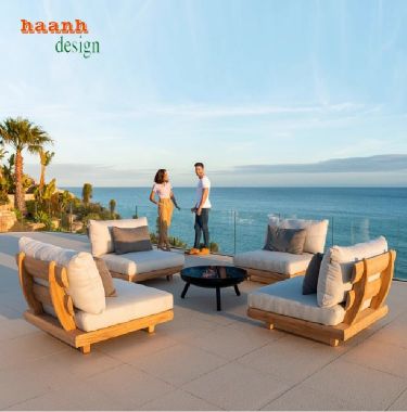 Bàn ghế sofa ngoài trời gỗ Teak – bền đẹp theo năm tháng-SNT 015