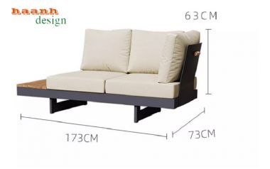 Khám phá mẫu sofa ngoài trời chân sắt gỗ Teak cao cấp-SNT 017