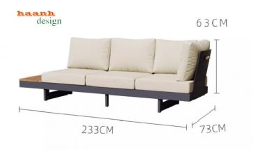 Khám phá mẫu sofa ngoài trời chân sắt gỗ Teak cao cấp-SNT 017