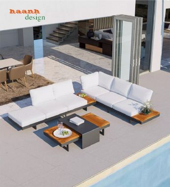 Khám phá mẫu sofa ngoài trời chân sắt gỗ Teak cao cấp-SNT 017
