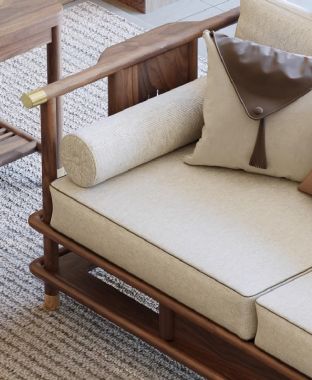 Nâng tầm không gian với Sofa phòng khách gỗ óc chó-BGC 013