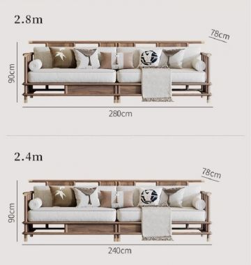 Nâng tầm không gian với Sofa phòng khách gỗ óc chó-BGC 013
