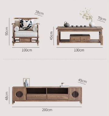 Nâng tầm không gian với Sofa phòng khách gỗ óc chó-BGC 013