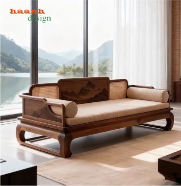 Bàn ghế sofa gỗ óc chó Bắc Mỹ – Đẳng cấp phòng khách Việt-BGC 017