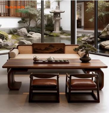 Bàn ghế sofa gỗ óc chó Bắc Mỹ – Đẳng cấp phòng khách Việt-BGC 017