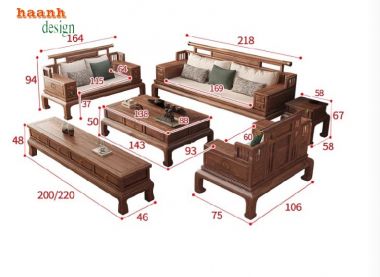 Làm mới không gian với sofa gỗ óc chó đẹp-BGC 009