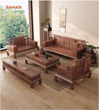 Làm mới không gian với sofa gỗ óc chó đẹp-BGC 009