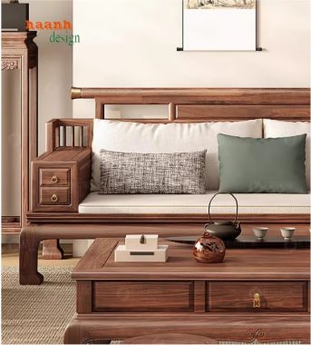 Làm mới không gian với sofa gỗ óc chó đẹp-BGC 009