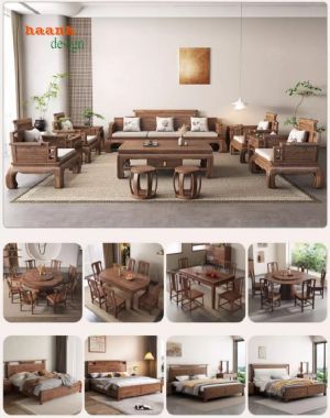 Làm mới không gian với sofa gỗ óc chó đẹp-BGC 009