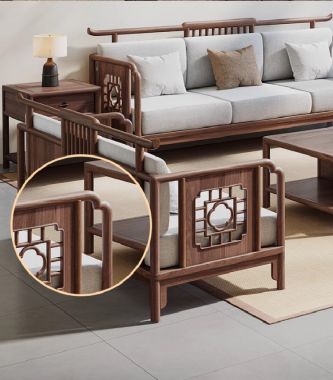 Khám phá mẫu sofa gỗ óc chó đẹp, bền, chuẩn phong cách Á Đông-BGC 016