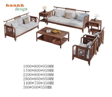 Khám phá mẫu sofa gỗ óc chó đẹp, bền, chuẩn phong cách Á Đông-BGC 016