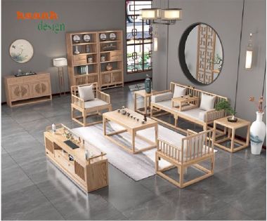 Sofa gỗ sồi Nga – Sang trọng, mộc mạc chuẩn phong cách Á Đông-BGC 015